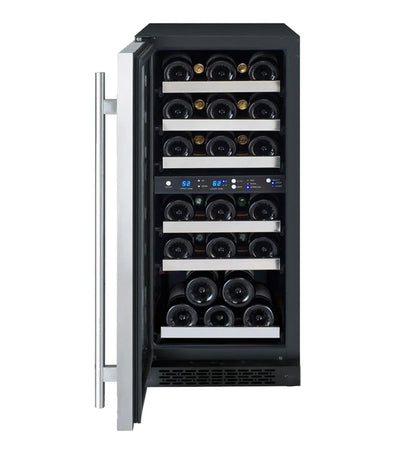 Allavino 15" Wide FlexCount II Tru-Vino 30 Bottle Single or Dual Zone Stainless Steel Wine Refrigerator