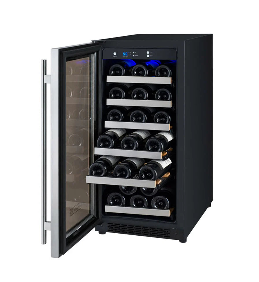 Allavino 15" Wide FlexCount II Tru-Vino 30 Bottle Single or Dual Zone Stainless Steel Wine Refrigerator