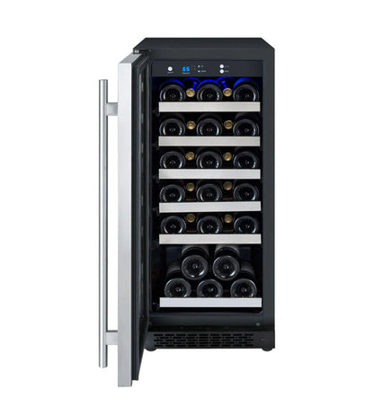 Allavino 15" Wide FlexCount II Tru-Vino 30 Bottle Single or Dual Zone Stainless Steel Wine Refrigerator
