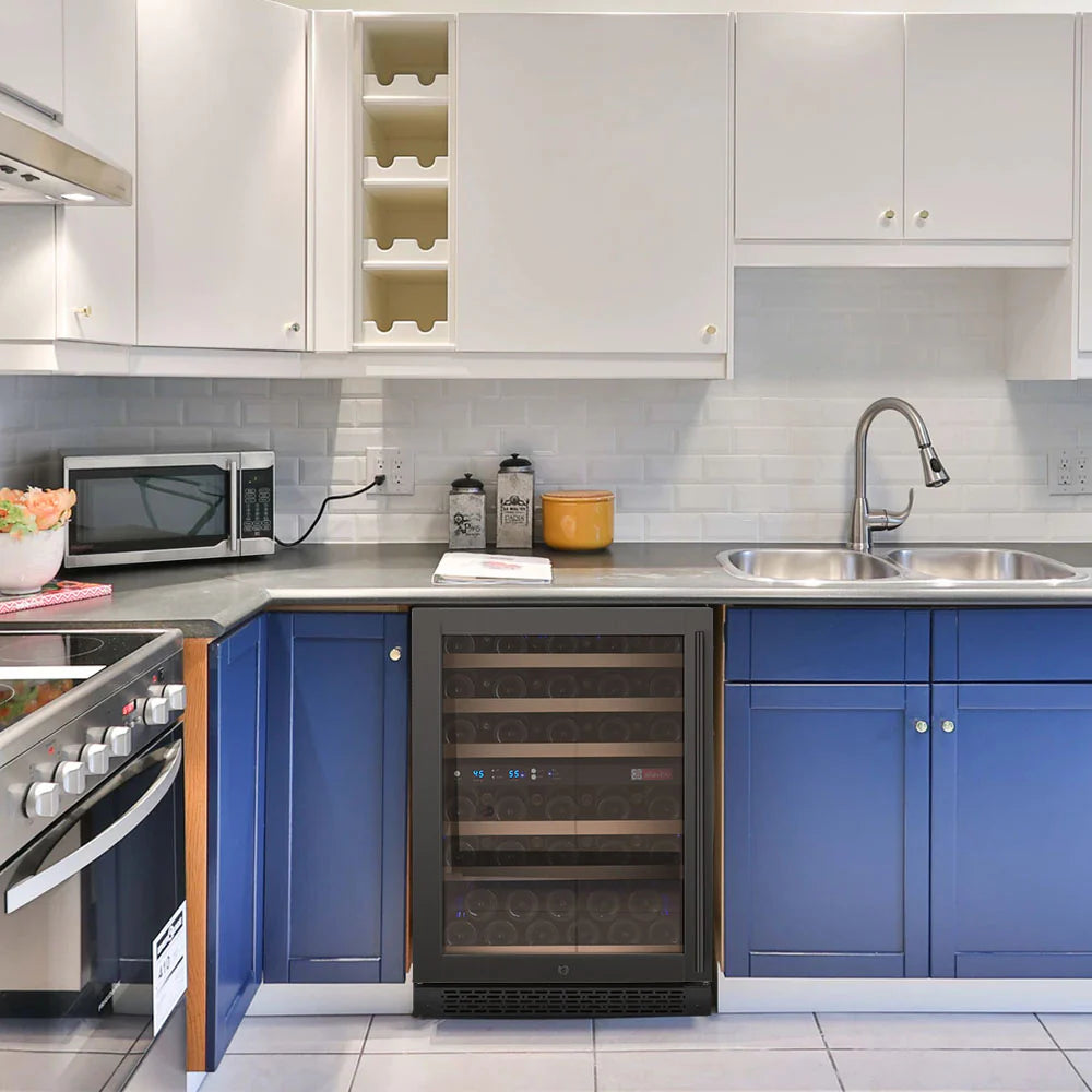 Allavino 24" Wide FlexCount II Tru-Vino 56 Bottle Single or Dual Zone Black Wine Refrigerator