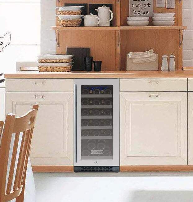 Allavino 15" Wide FlexCount II Tru-Vino 30 Bottle Single or Dual Zone Stainless Steel Wine Refrigerator