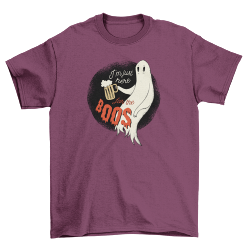 Halloween Drinking Ghost Funny T-shirt