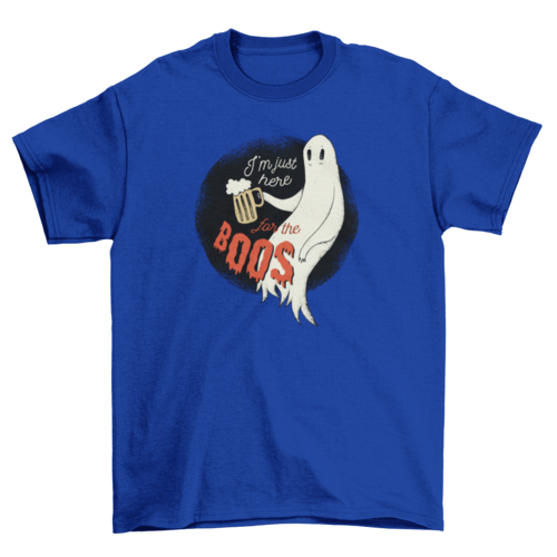 Halloween Drinking Ghost Funny T-shirt