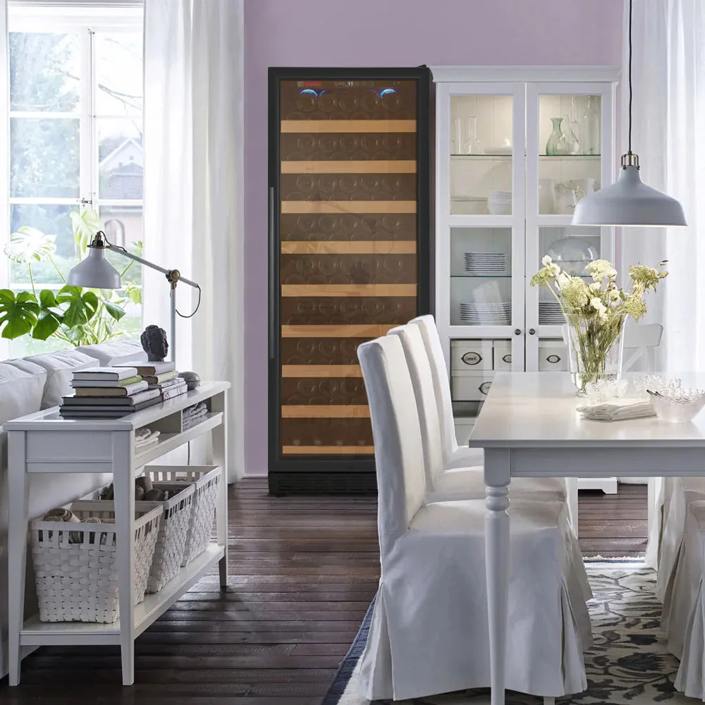 Allavino Vite Series 99 Bottle Single/Dual Zone Freestanding Wine Cooler Refrigerator with Black Door - Right Hinge