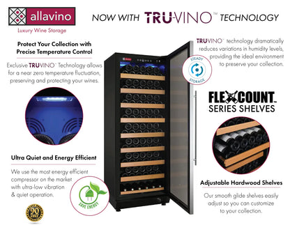 Allavino 24" Wide Vite II 99 Bottle Stainless Steel Single or Dual Zone Wine Refrigerator