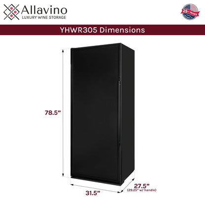 Allavino 32" Wide Vite II Tru-Vino 277 Bottle Single Zone Black Wine Refrigerator