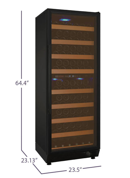 Allavino Vite Series 99 Bottle Single/Dual Zone Freestanding Wine Cooler Refrigerator with Black Door - Right Hinge
