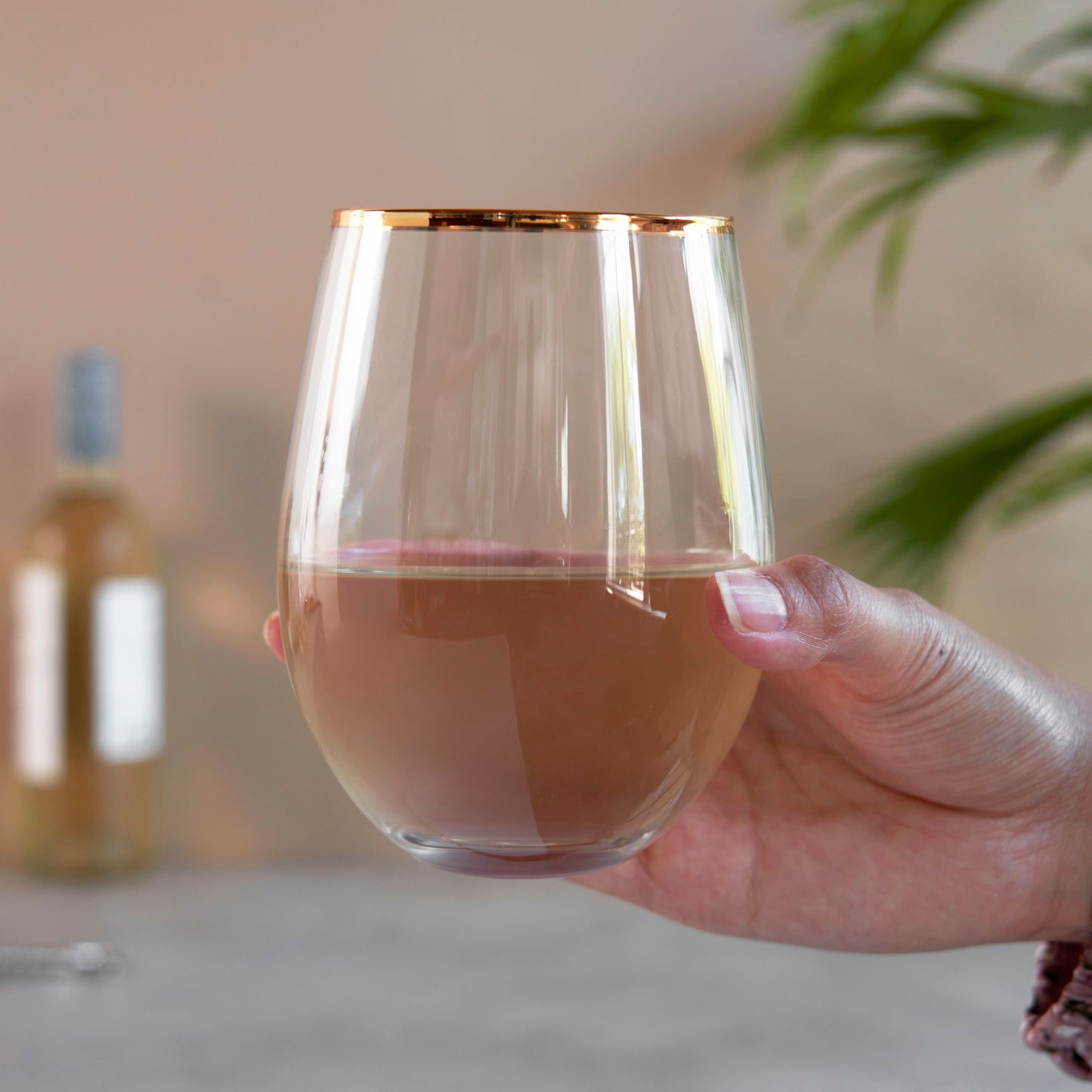 Gilded Stemless Wine Glasses