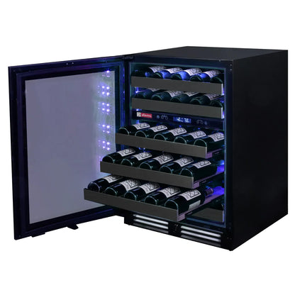 Allavino Reserva Series 50 Bottle 34" Tall Single or Dual Zone Black Stainless Steel Wine Cooler Refrigerator