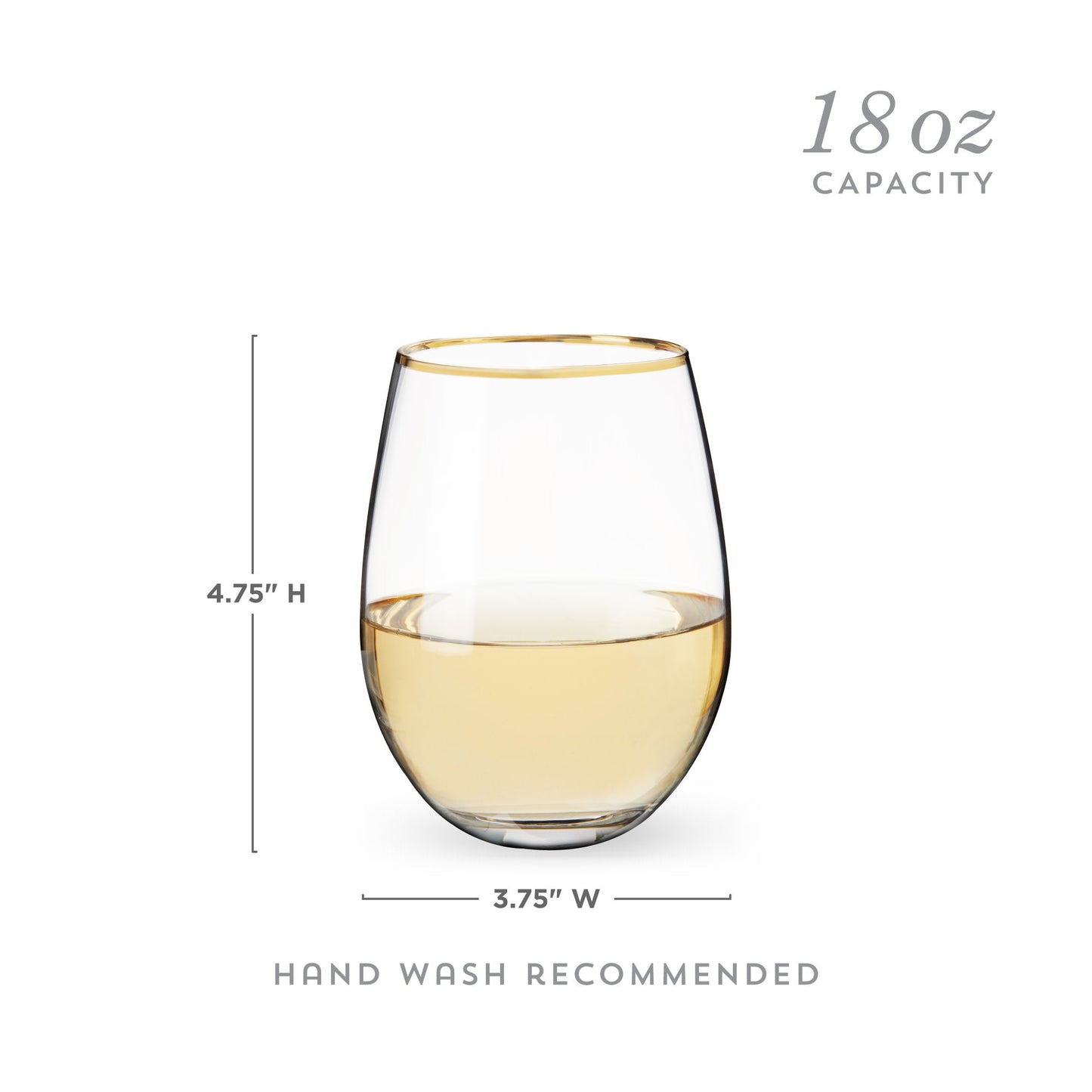 Gilded Stemless Wine Glasses