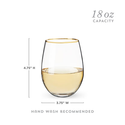 Gilded Stemless Wine Glasses