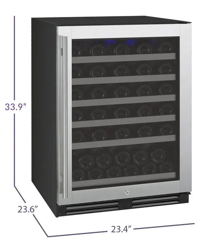 Allavino 24" Wide FlexCount II Tru-Vino 56 Bottle Single or Dual Zone Stainless Steel Wine Refrigerator