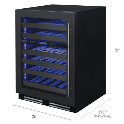 Allavino Reserva Series 50 Bottle 34" Tall Single or Dual Zone Black Stainless Steel Wine Cooler Refrigerator