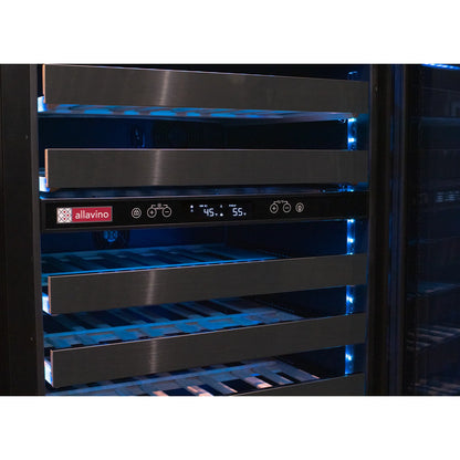 Allavino Reserva Series 50 Bottle 34" Tall Single or Dual Zone Black Stainless Steel Wine Cooler Refrigerator