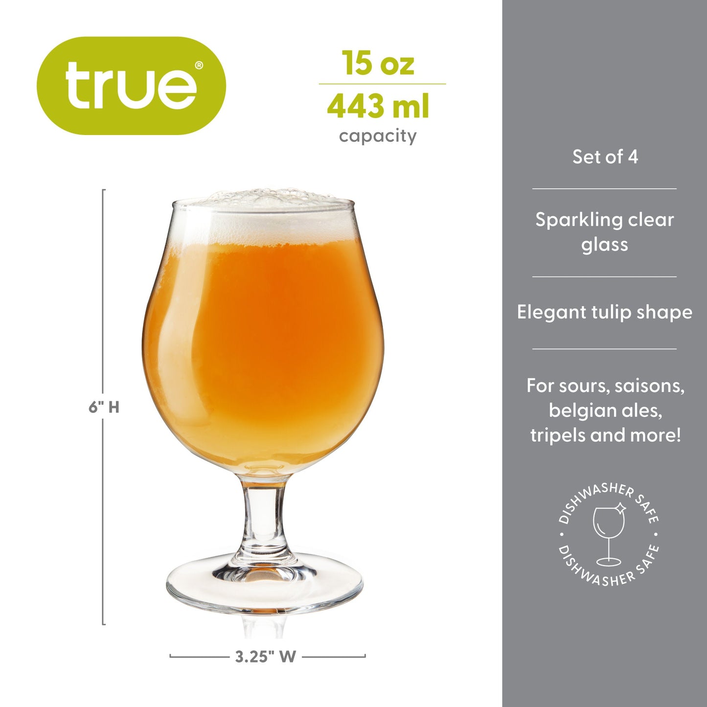 Beer Tulip Glasses Set of 4
