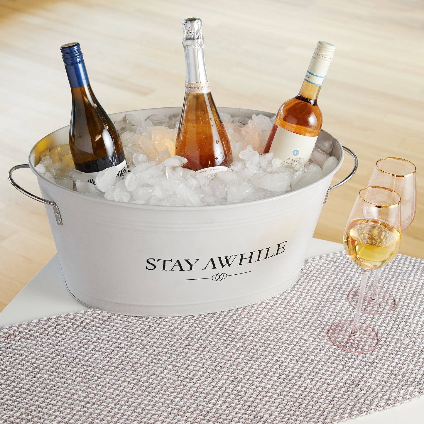 Stay Awhile Metal Drink Tub