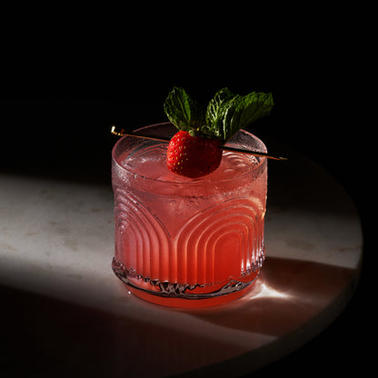 Deco Beau Crystal Lowball Tumblers Set of 4