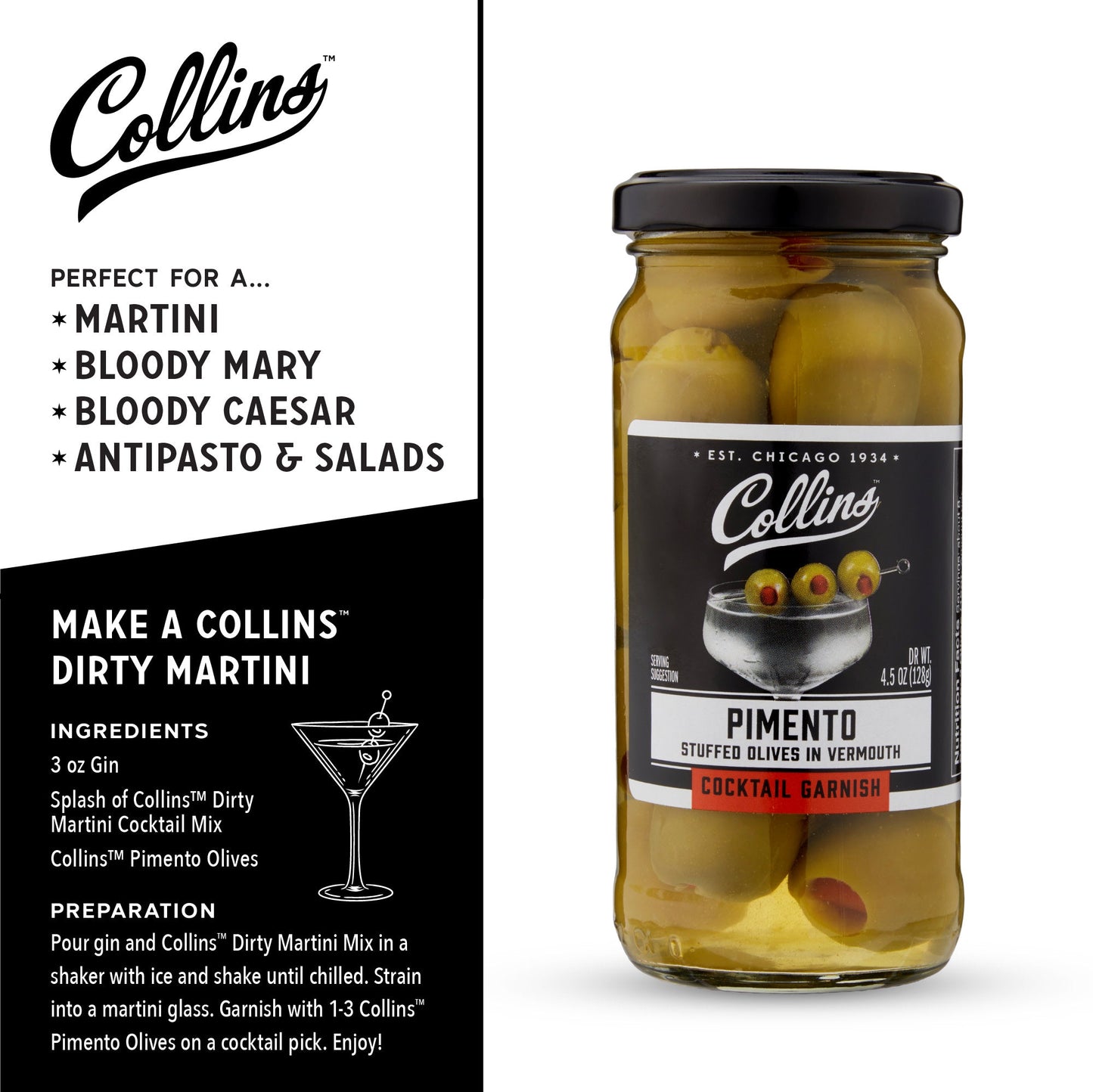 Vermouth Martini Pimento Olives 4.5 oz