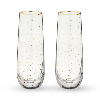 Starlight Stemless Champagne Flutes