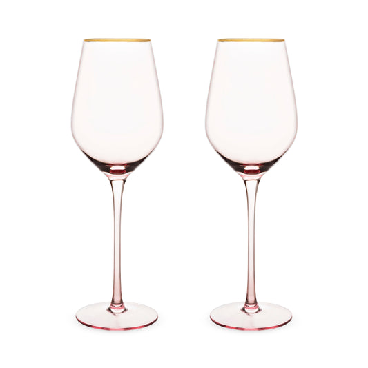 Rose Crystal White Wine Glass Set