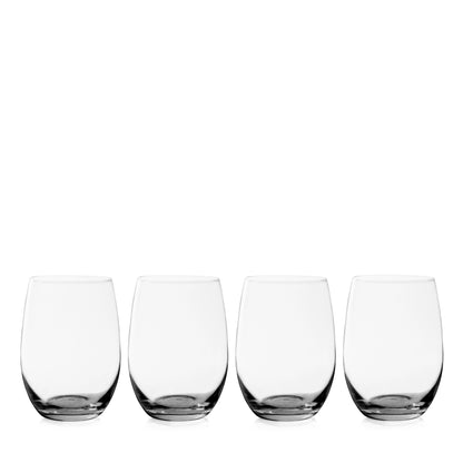 Chateau Stemless White Wine Glasses Set of 4