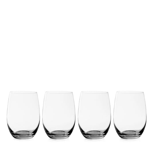 Chateau Stemless White Wine Glasses Set of 4
