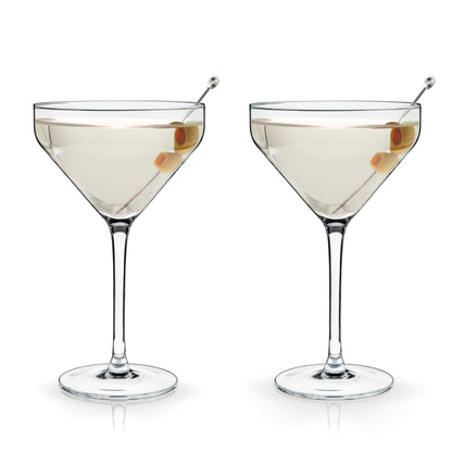 Raye Angled Crystal Martini Glasses Set of 2