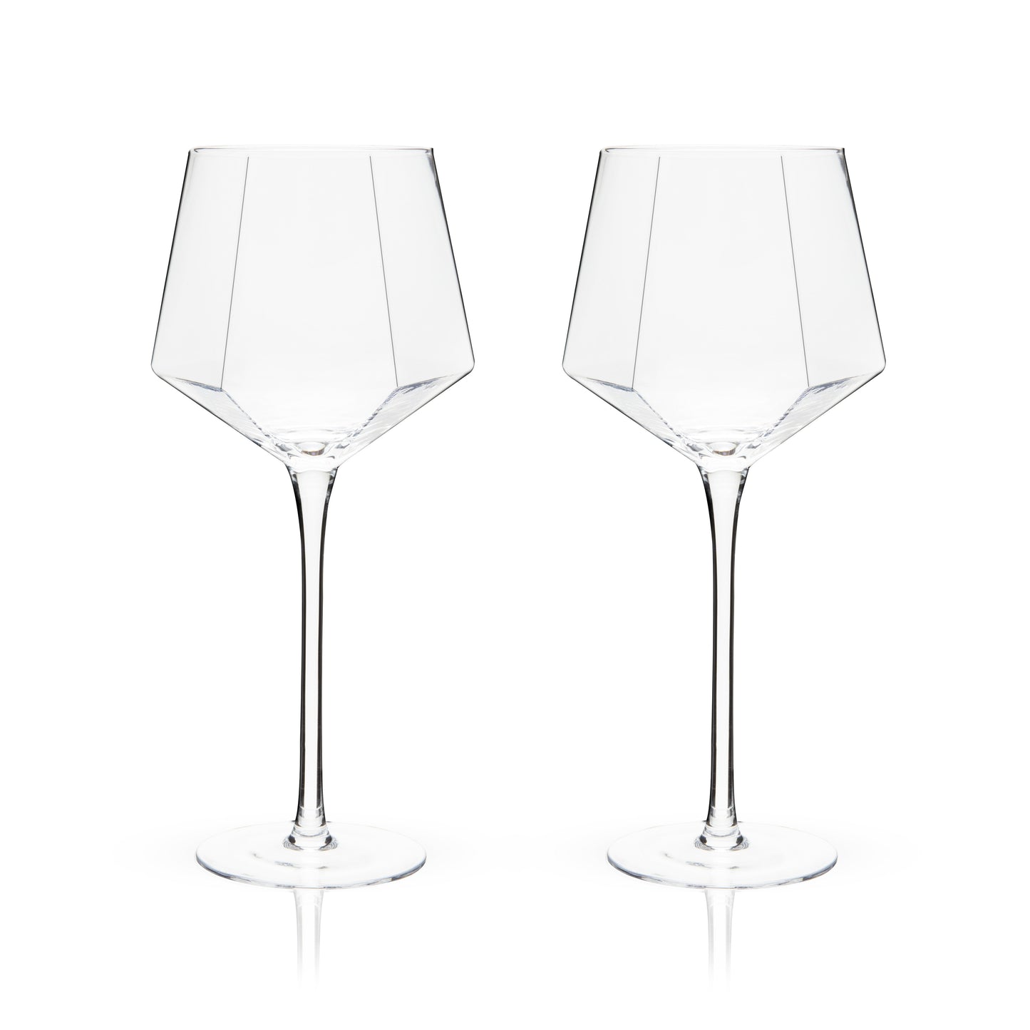 Seneca Diamond Crystal Wine Glasses Set of 2