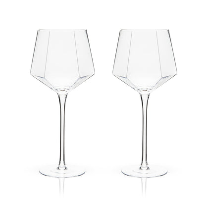 Seneca Diamond Crystal Wine Glasses Set of 2