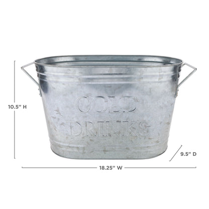 Cold Drinks Galvanized Metal Tub