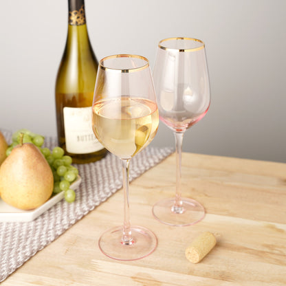 Rose Crystal White Wine Glass Set