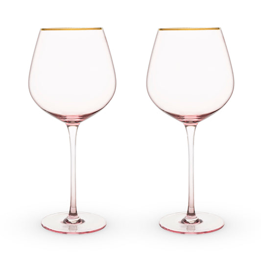 Rose Crystal Red Wine Glass Set