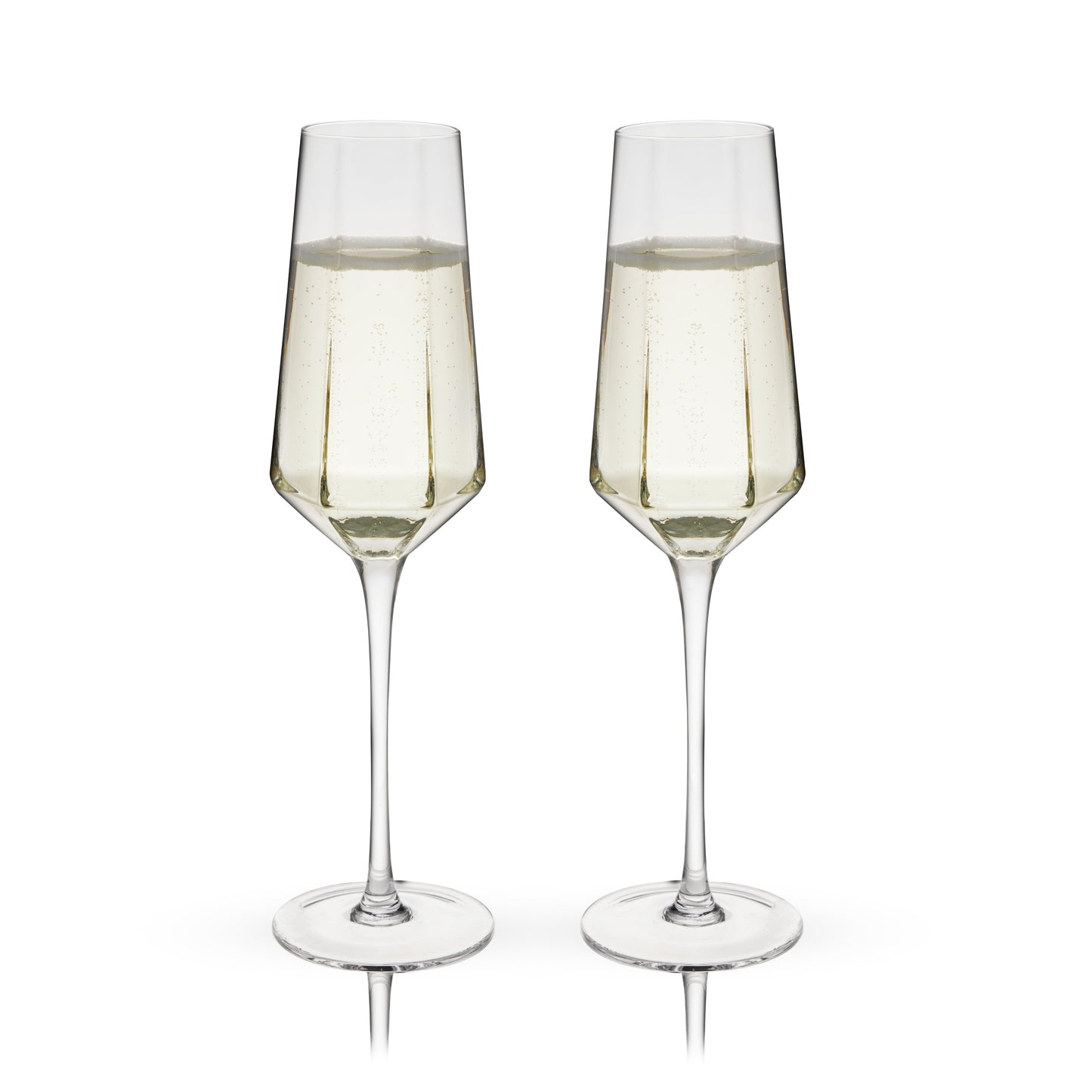 Seneca Diamond Crystal Champagne Flutes Set of 2