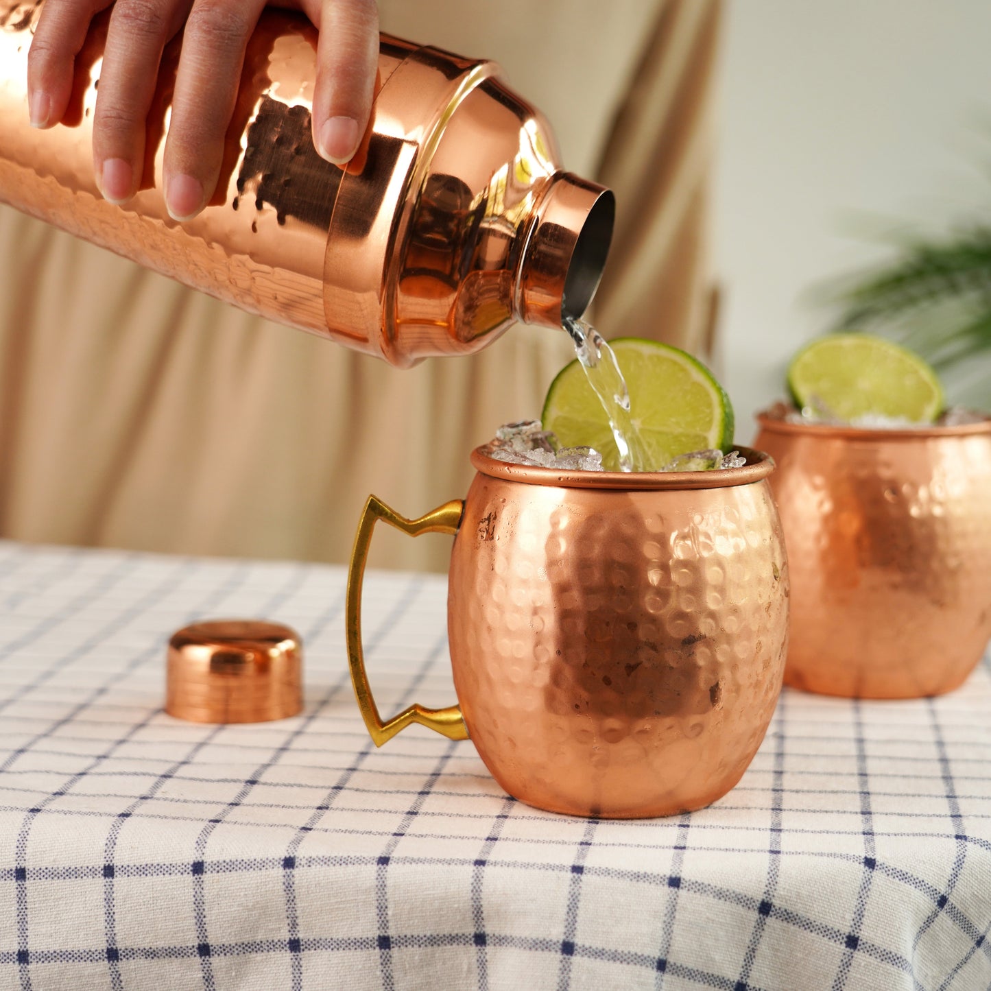 Hammered Copper Bar Set