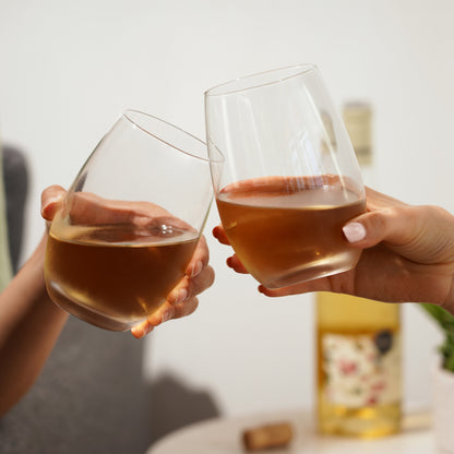 Chateau Stemless White Wine Glasses Set of 4