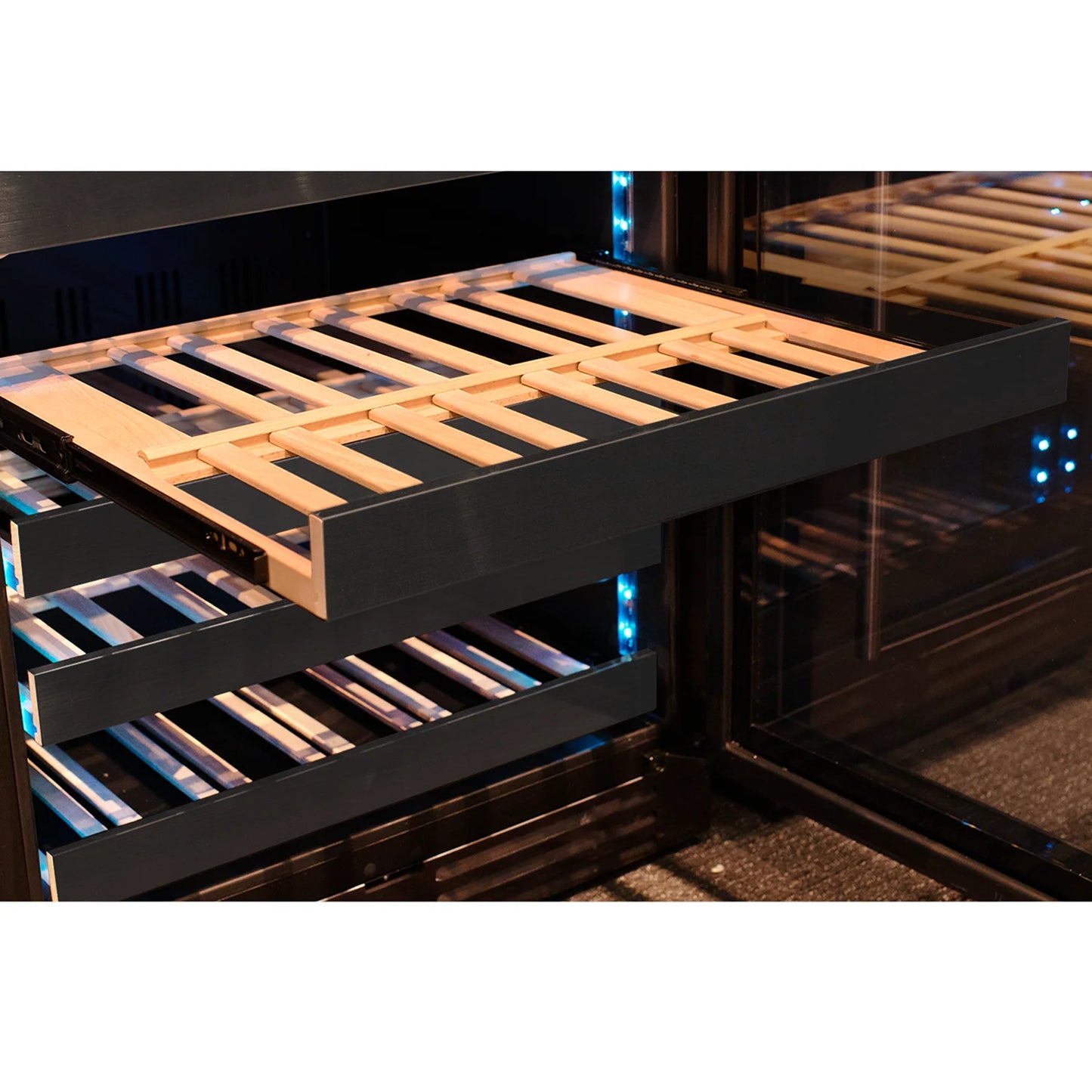 Allavino Reserva Series 50 Bottle 34" Tall Single or Dual Zone Black Stainless Steel Wine Cooler Refrigerator