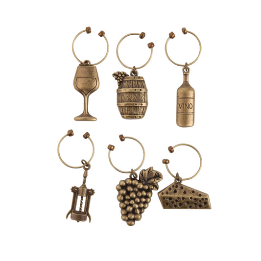 Gold Vineyard Wine Charms