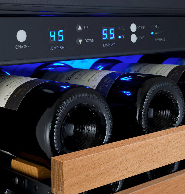 Allavino 24" Wide FlexCount II Tru-Vino 56 Bottle Single or Dual Zone Black Wine Refrigerator