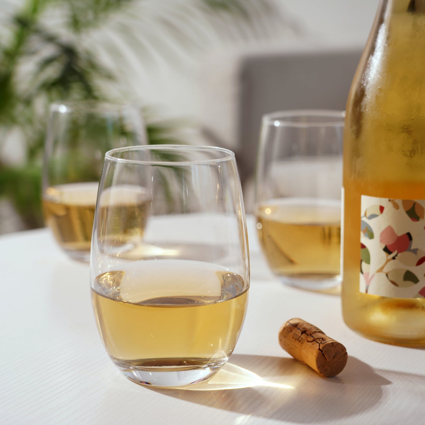 Chateau Stemless White Wine Glasses Set of 4