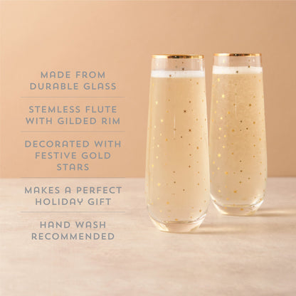 Starlight Stemless Champagne Flutes