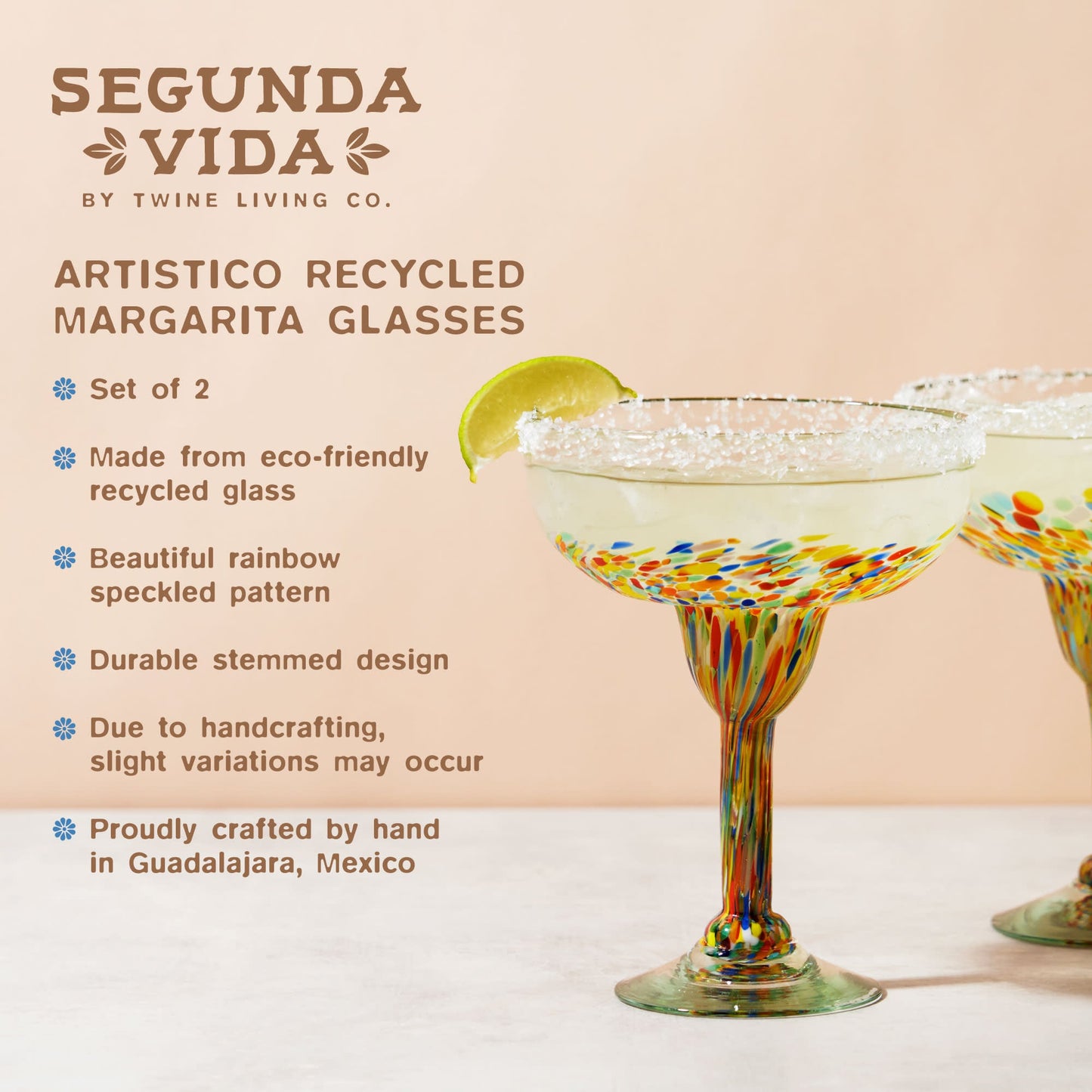 Segunda Vida Artistico Margarita Glasses